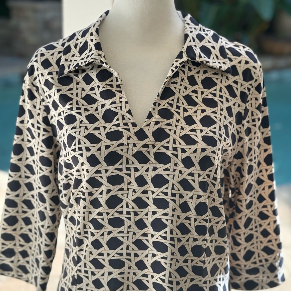 J McLaughlin Black and White Dress. Catalina Fabric. Size M